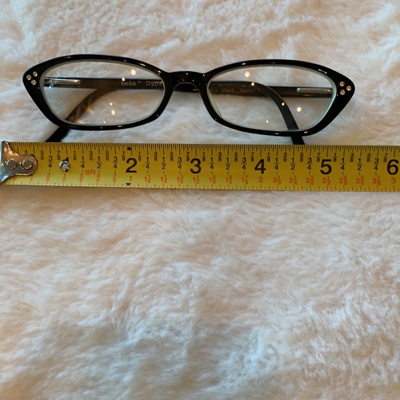 Bebe Black Cat Eye Eyeglasses Glasses w/ Cluster Rhinestones Vintage Pink Ladies - Picture 7 of 9